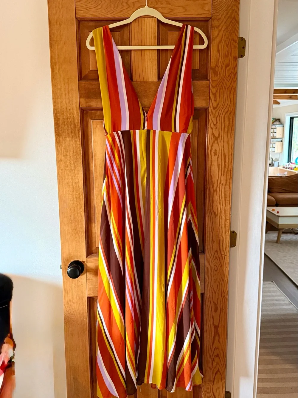 Forever 21 Orange, Yellow & Pink Striped Maxi Dress - Picture 4 of 4